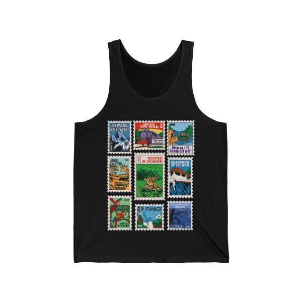 Animal Kingdom Vintage Stamps - Adult Unisex Tank Top Hot on Sale