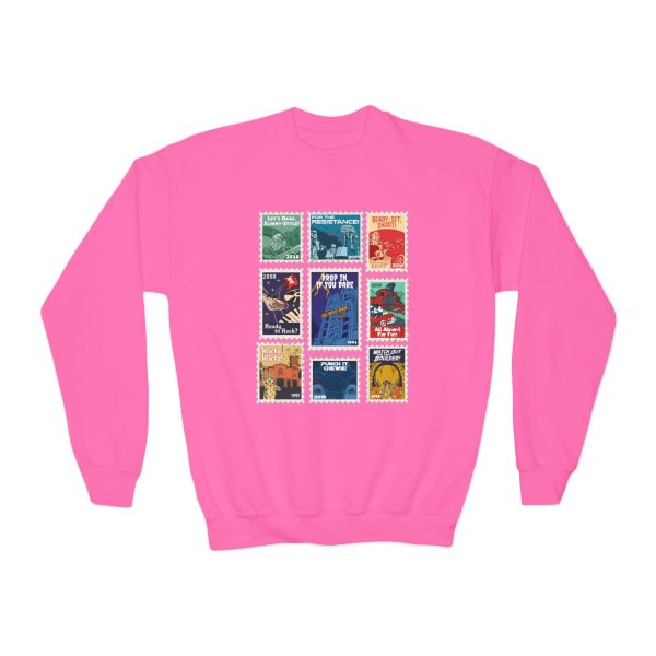 Hollywood Studios Vintage Stamps - Youth Crewneck Sweatshirt Online