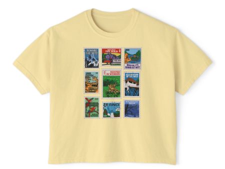 Animal Kingdom Vintage Stamps - Women s Boxy Tee Cheap