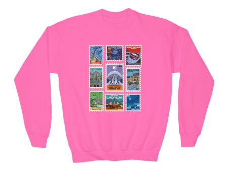 EPCOT Vintage Stamps - Youth Crewneck Sweatshirt Cheap