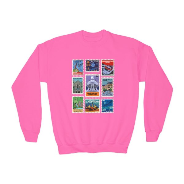 EPCOT Vintage Stamps - Youth Crewneck Sweatshirt Cheap