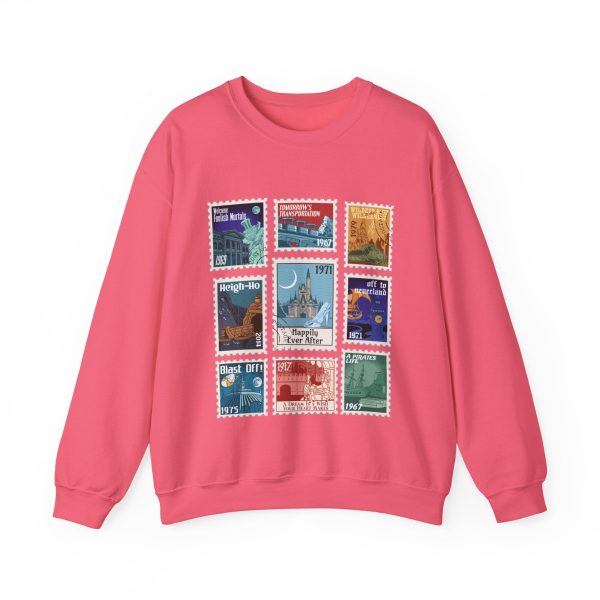 Magic Kingdom Vintage Stamps - Adult Crewneck Sweatshirt For Discount