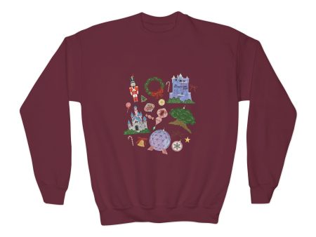 Park Icons Vintage Ornaments - Youth Crewneck Sweatshirt Hot on Sale