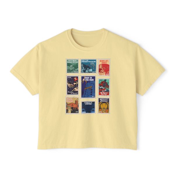 Hollywood Studios Vintage Stamps - Women s Boxy Tee Online Sale