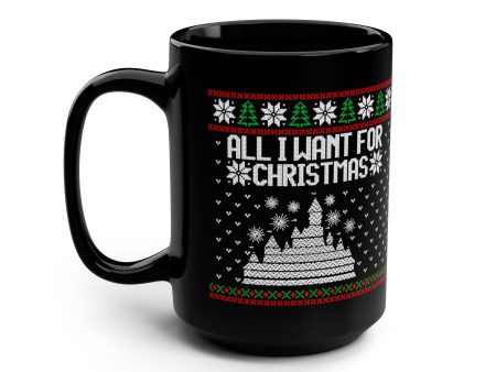 All I Want For Christmas Disneyland Ugly Sweater Black Mug, 15oz For Cheap