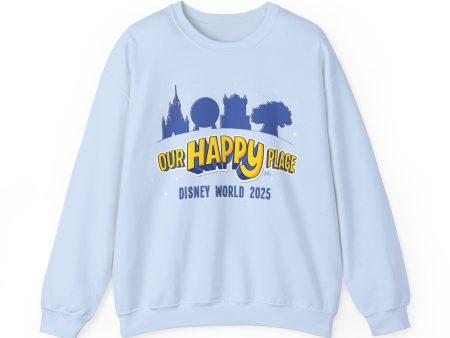 Our Happy Place 2025 - Family Matching Tee - Adult Crewneck Sweatshirt For Sale