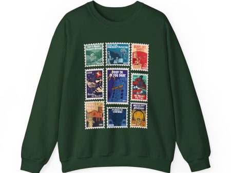 Hollywood Studios Vintage Stamps - Adult Crewneck Sweatshirt Cheap