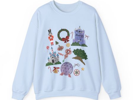 Park Icons Vintage Ornaments - Adult Crewneck Sweatshirt Hot on Sale