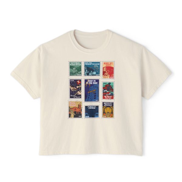 Hollywood Studios Vintage Stamps - Women s Boxy Tee Online Sale