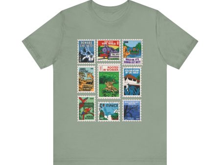 Animal Kingdom Vintage Stamps - Adult Tee Shirt Hot on Sale