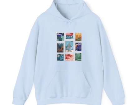 Magic Kingdom Vintage Stamps - Adult Hoodie Sweatshirt Online Sale