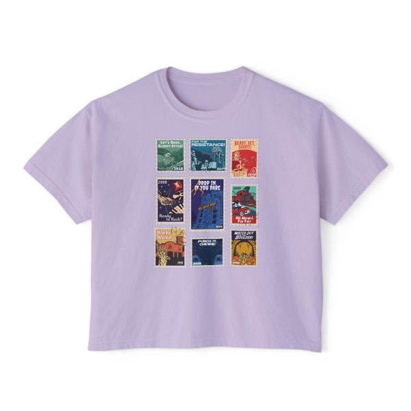 Hollywood Studios Vintage Stamps - Women s Boxy Tee Online Sale