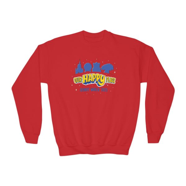 Our Happy Place 2025 - Family Matching  - Youth Crewneck Sweatshirt Cheap