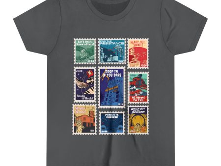 Hollywood Studios Vintage Stamps - Youth Short Sleeve Tee Shirt on Sale