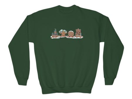 Gingerbread Park Icons - Youth Crewneck Sweatshirt Online now