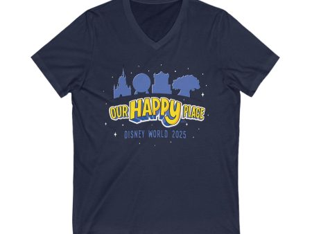 Our Happy Place 2025 - Family Matching  - V Neck Tee For Cheap