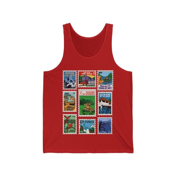 Animal Kingdom Vintage Stamps - Adult Unisex Tank Top Hot on Sale