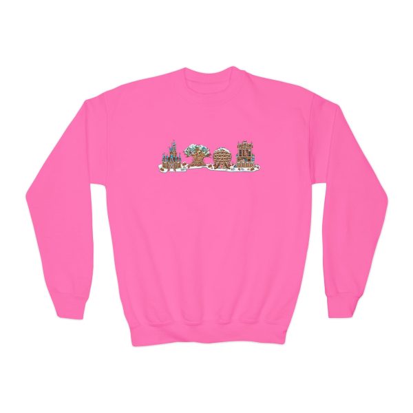 Gingerbread Park Icons - Youth Crewneck Sweatshirt Online now