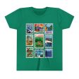 Animal Kingdom Vintage Stamps - Youth Short Sleeve Tee Shirt on Sale