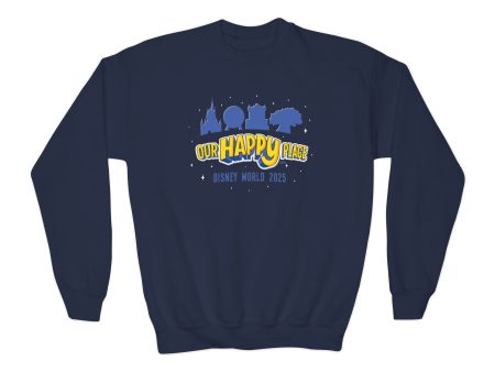 Our Happy Place 2025 - Family Matching  - Youth Crewneck Sweatshirt Cheap