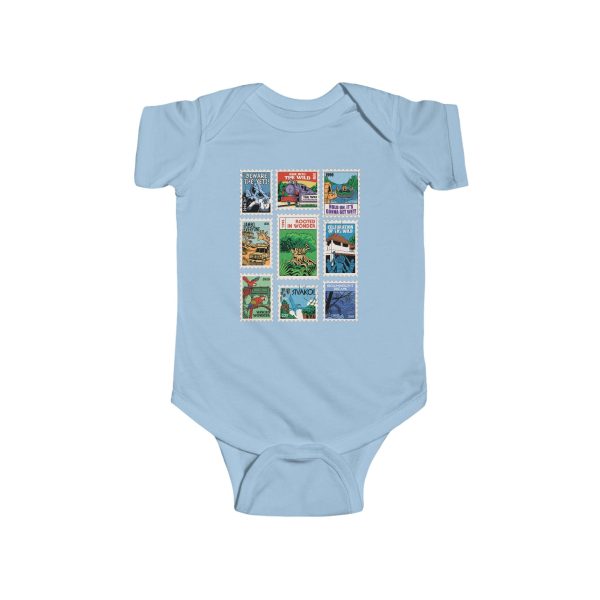 Animal Kingdom Vintage Stamps - Baby Onesie Online Hot Sale