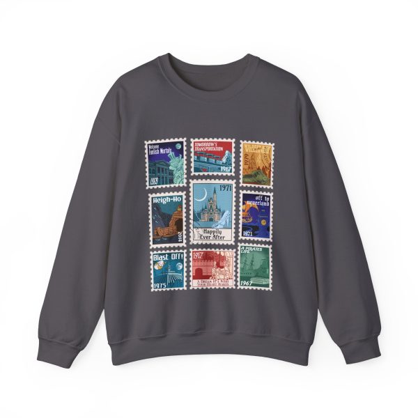 Magic Kingdom Vintage Stamps - Adult Crewneck Sweatshirt For Discount