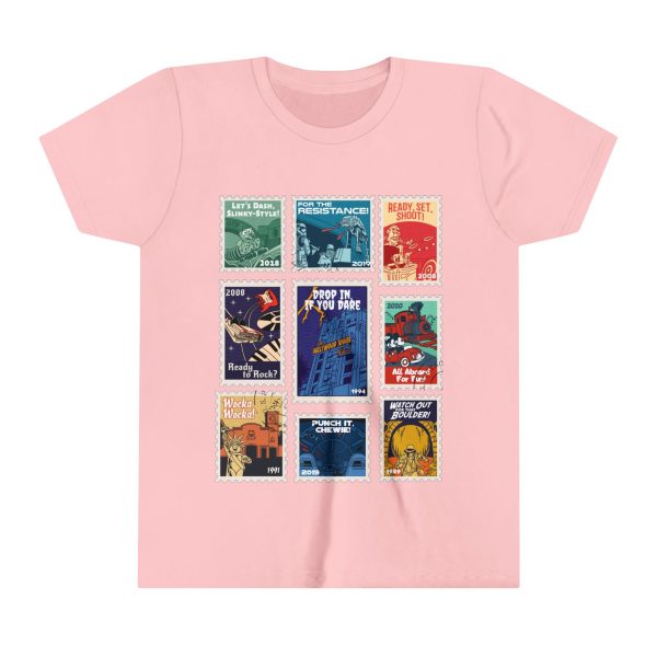 Hollywood Studios Vintage Stamps - Youth Short Sleeve Tee Shirt on Sale