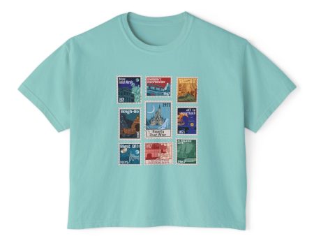 Magic Kingdom Vintage Stamps - Women s Boxy Tee Online Sale