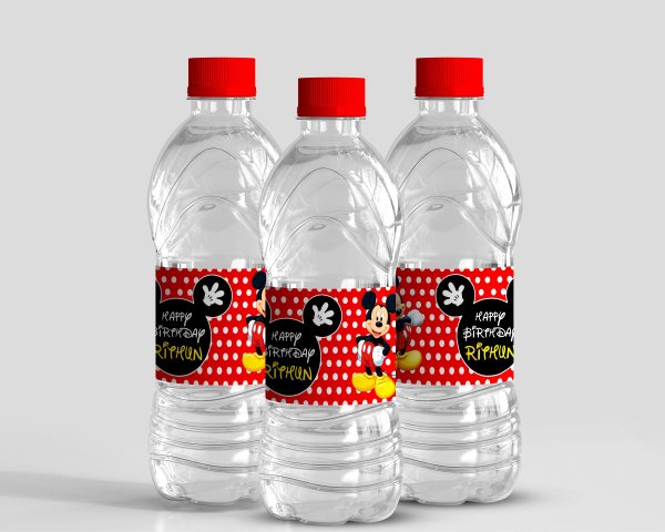 Mickey Mouse Theme Water Bottle Sticker on Sale