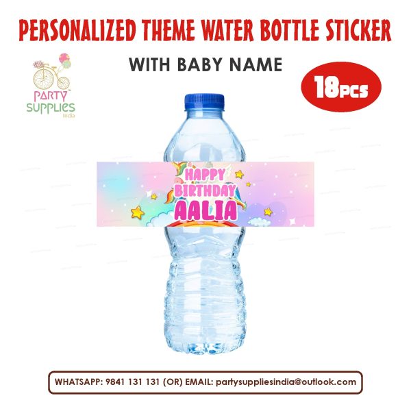 Unicorn Theme Water Bottle Sticker Online Hot Sale