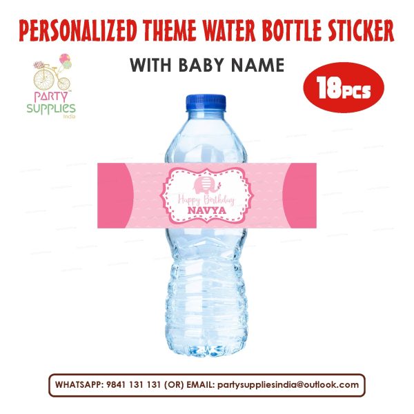 Pink Elephant Theme Water Bottle Sticker Sale