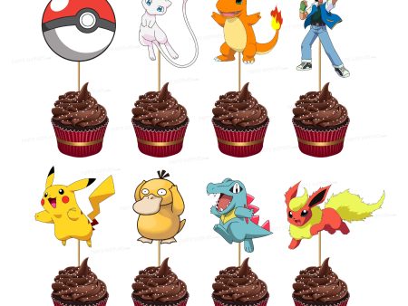 Pokemon Personalized  Theme Cup Cake Topper Discount