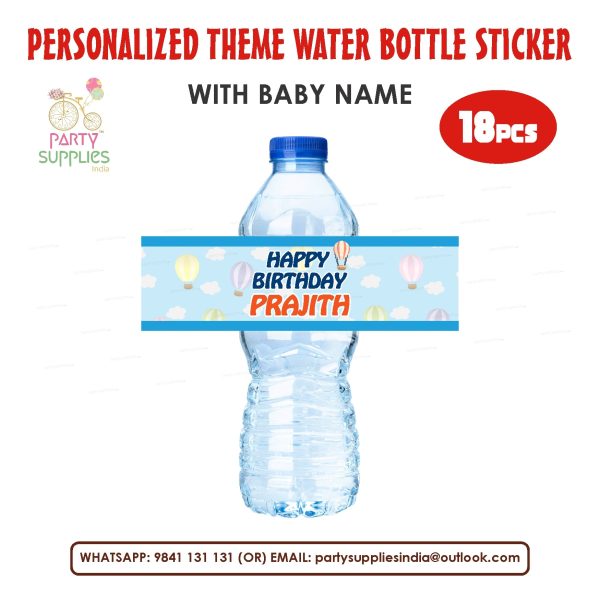 Hot Air Boy Theme Water Bottle Sticker For Sale