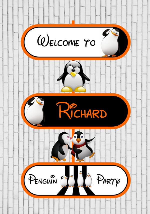 Penguin Theme Door Poster Supply