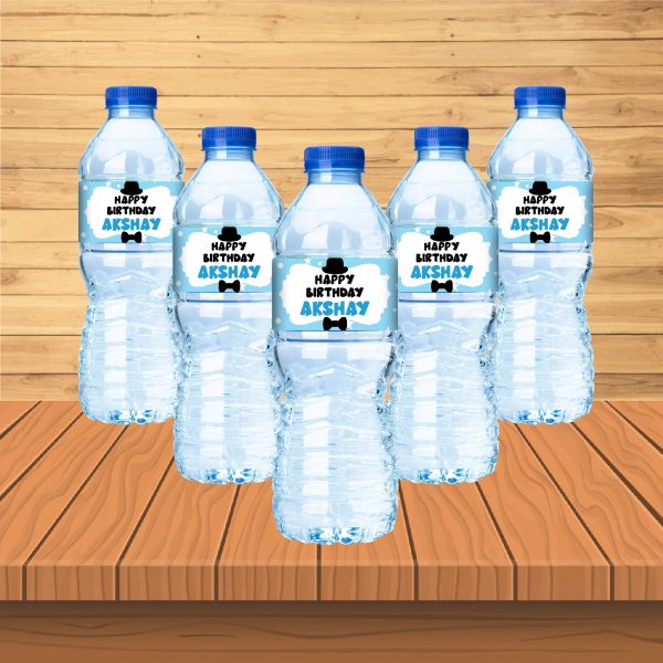 Little Man Theme Water Bottle Sticker Discount