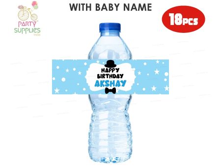 Little Man Theme Water Bottle Sticker Discount