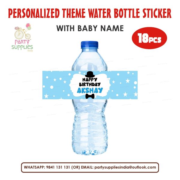 Little Man Theme Water Bottle Sticker Discount